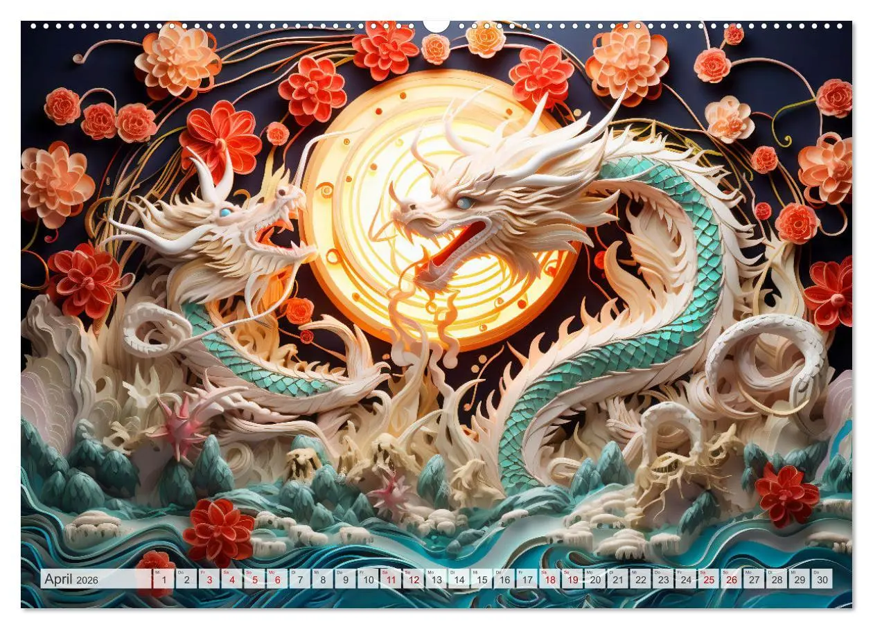 Bild: 9783457472361 | Quilling-Drachen - Jahr des Drachen (hochwertiger Premium...