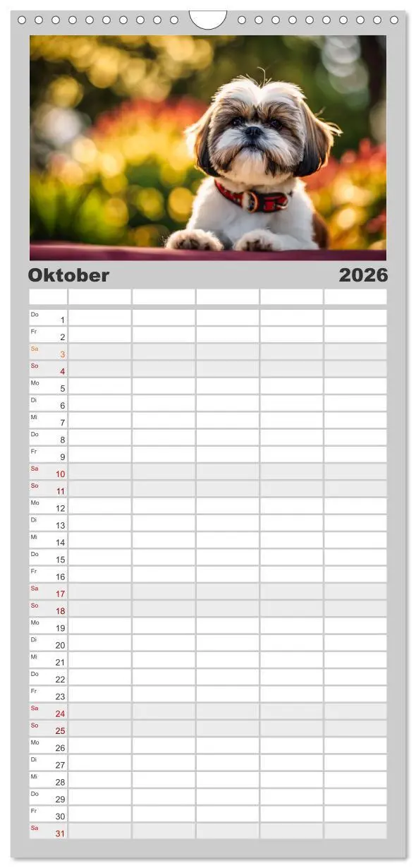Bild: 9783516492361 | Familienplaner 2026 - Shih Tzu - der wuschelige Hund aus Tibet mit...