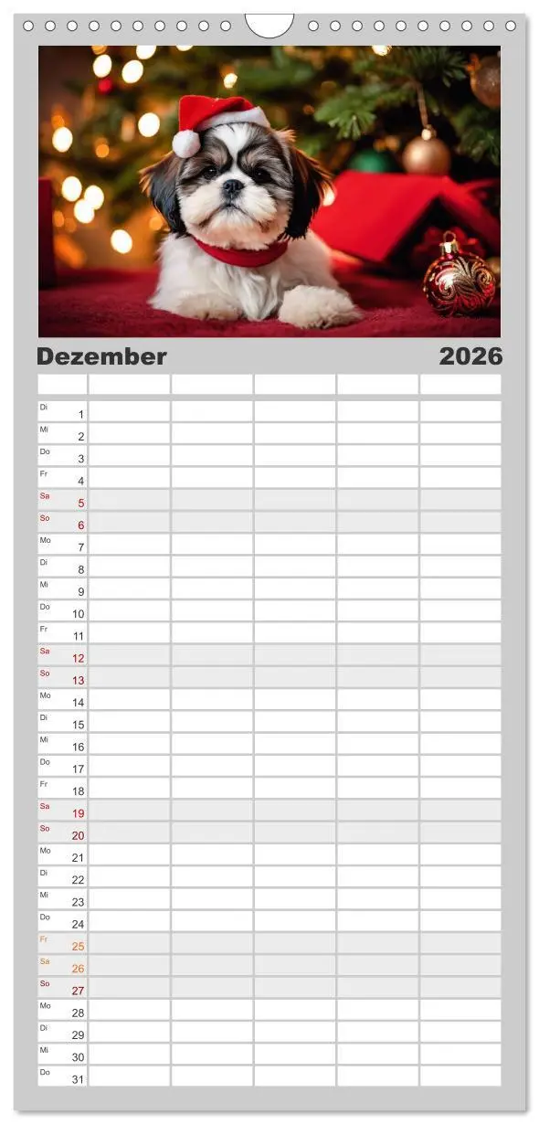 Bild: 9783516492361 | Familienplaner 2026 - Shih Tzu - der wuschelige Hund aus Tibet mit...