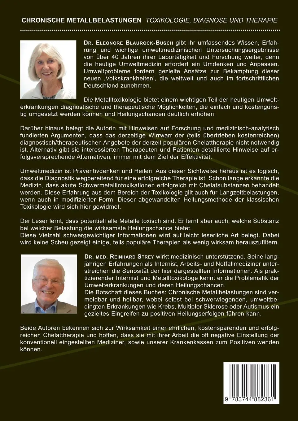 Rückseite: 9783744882361 | Chronische Metallbelastungen | Toxikologie, Diagnose und Therapie