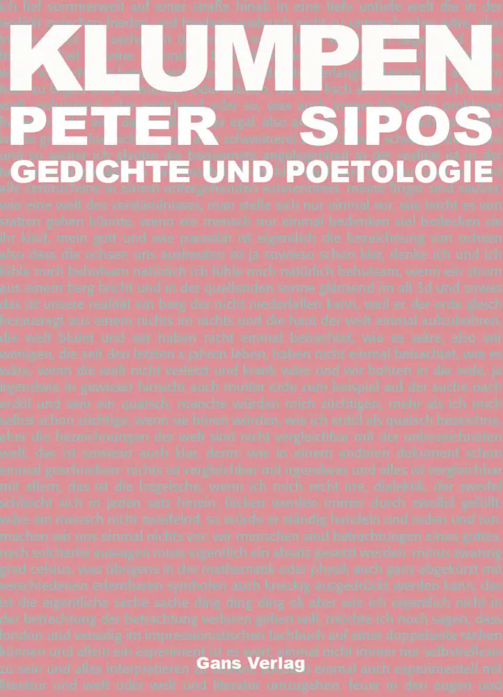 Cover: 9783946392361 | Klumpen | Gedichte und Poetologie | Peter Sipos | Buch | 120 S. | 2024
