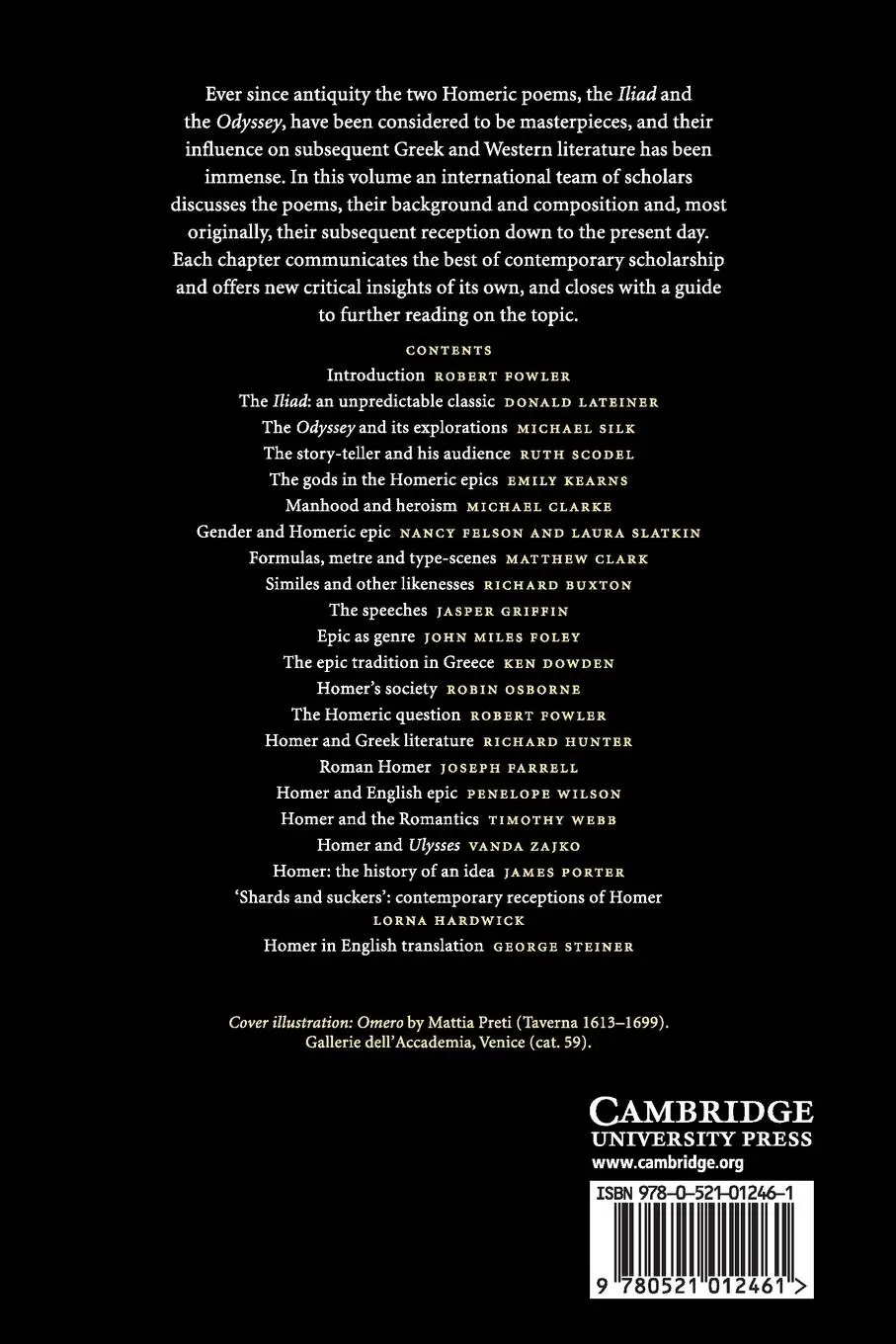 Rückseite: 9780521012461 | The Cambridge Companion to Homer | Robert Fowler | Taschenbuch | 2015