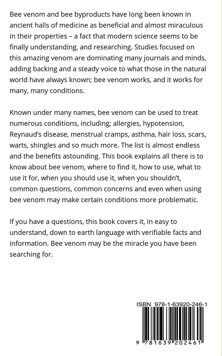 Rückseite: 9781639202461 | Bee Venom Therapy | Frank Schmidt | Taschenbuch | Englisch | 2021
