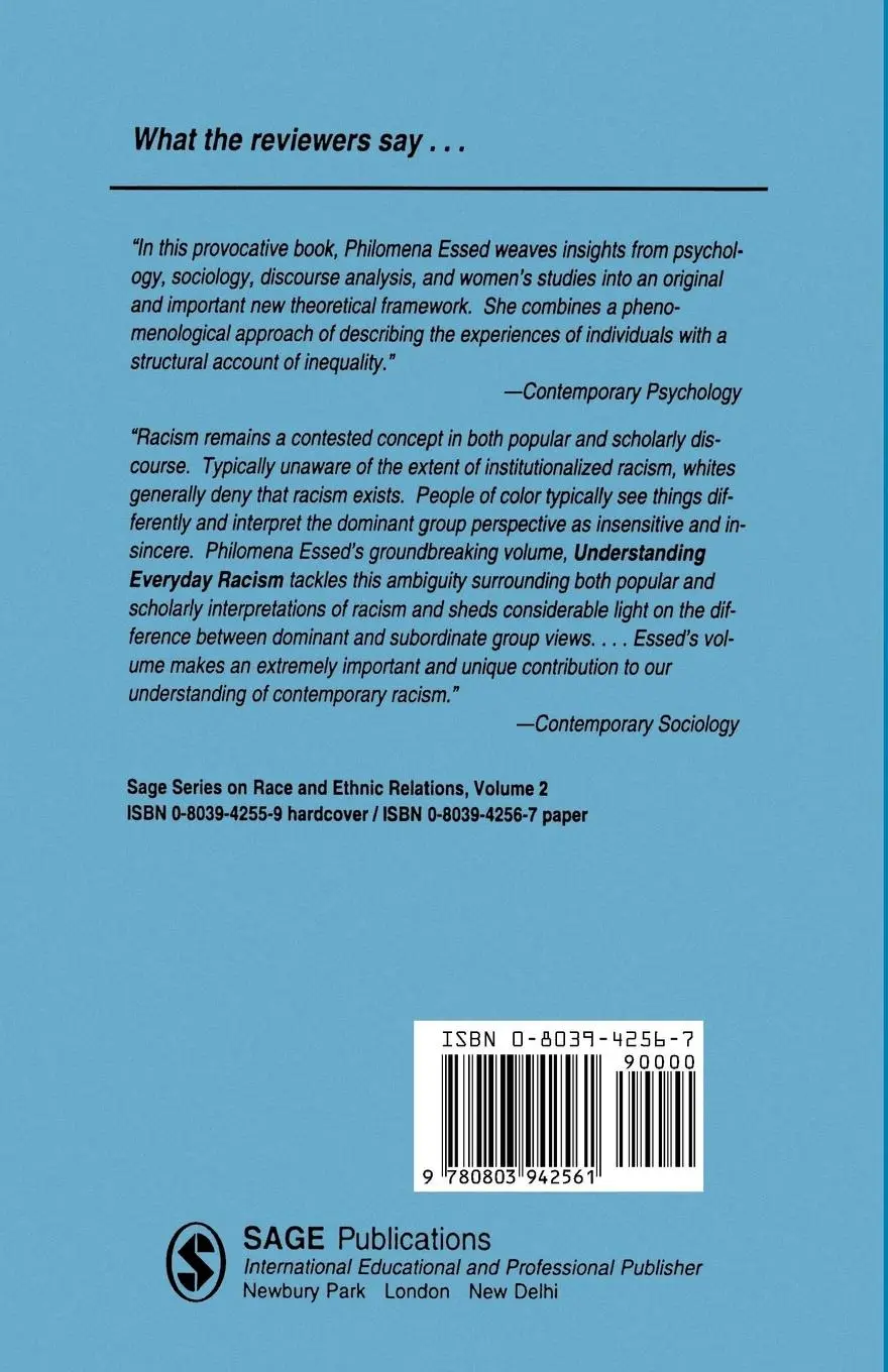 Rückseite: 9780803942561 | Understanding Everyday Racism | An Interdisciplinary Theory | Essed