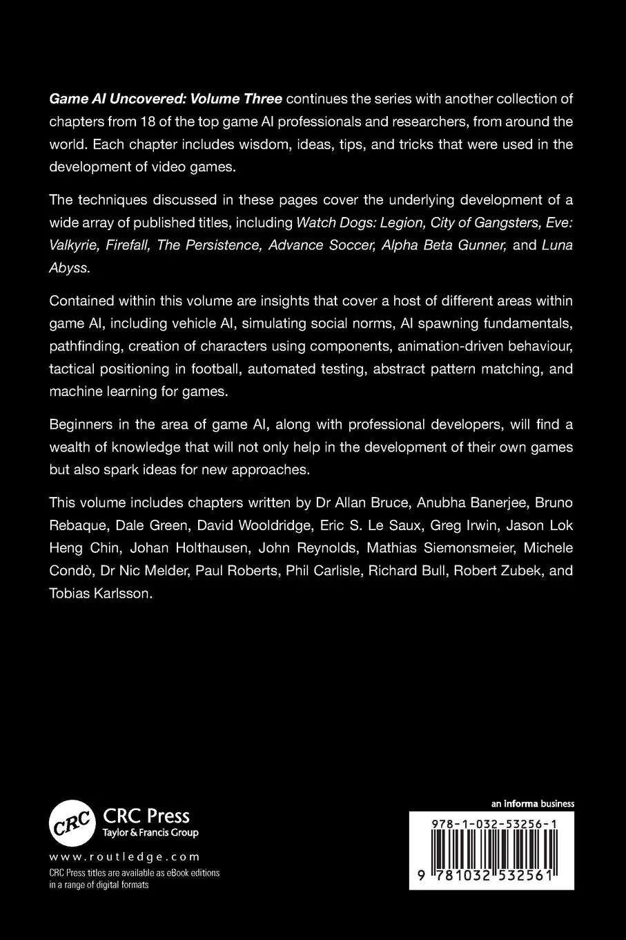 Rückseite: 9781032532561 | Game AI Uncovered | Volume Three | Paul Roberts | Taschenbuch | 2025