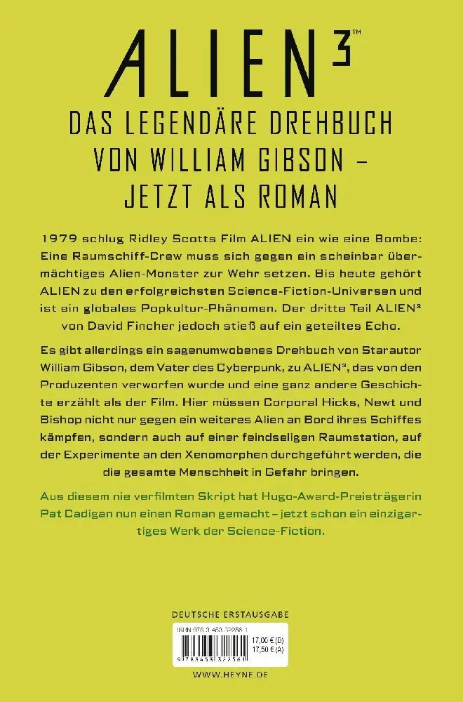 Bild: 9783453322561 | Alien 3 | Der Roman nach dem Drehbuch von William Gibson | Taschenbuch