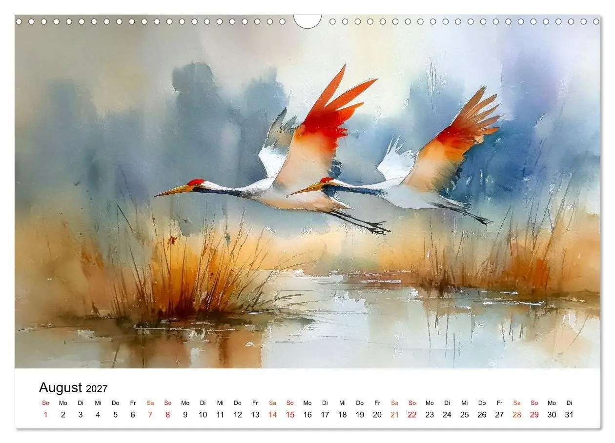 Bild: 9783516782561 | Kraniche zwischen Wind und Weite (Wandkalender 2027 DIN A3 quer),...