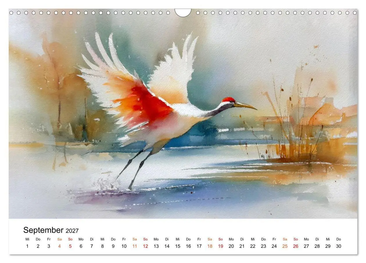 Bild: 9783516782561 | Kraniche zwischen Wind und Weite (Wandkalender 2027 DIN A3 quer),...