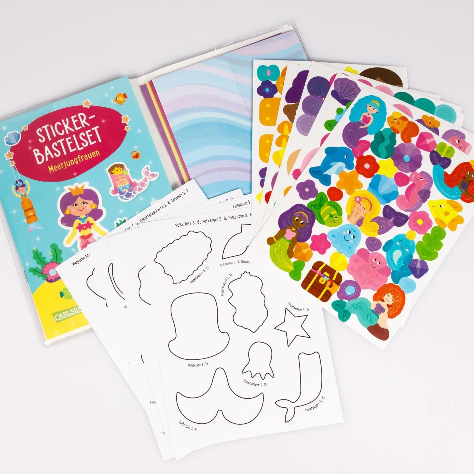 Bild: 9783551192561 | Bastelset für Kinder: Sticker-Bastelset: Meerjungfrauen | Poitier