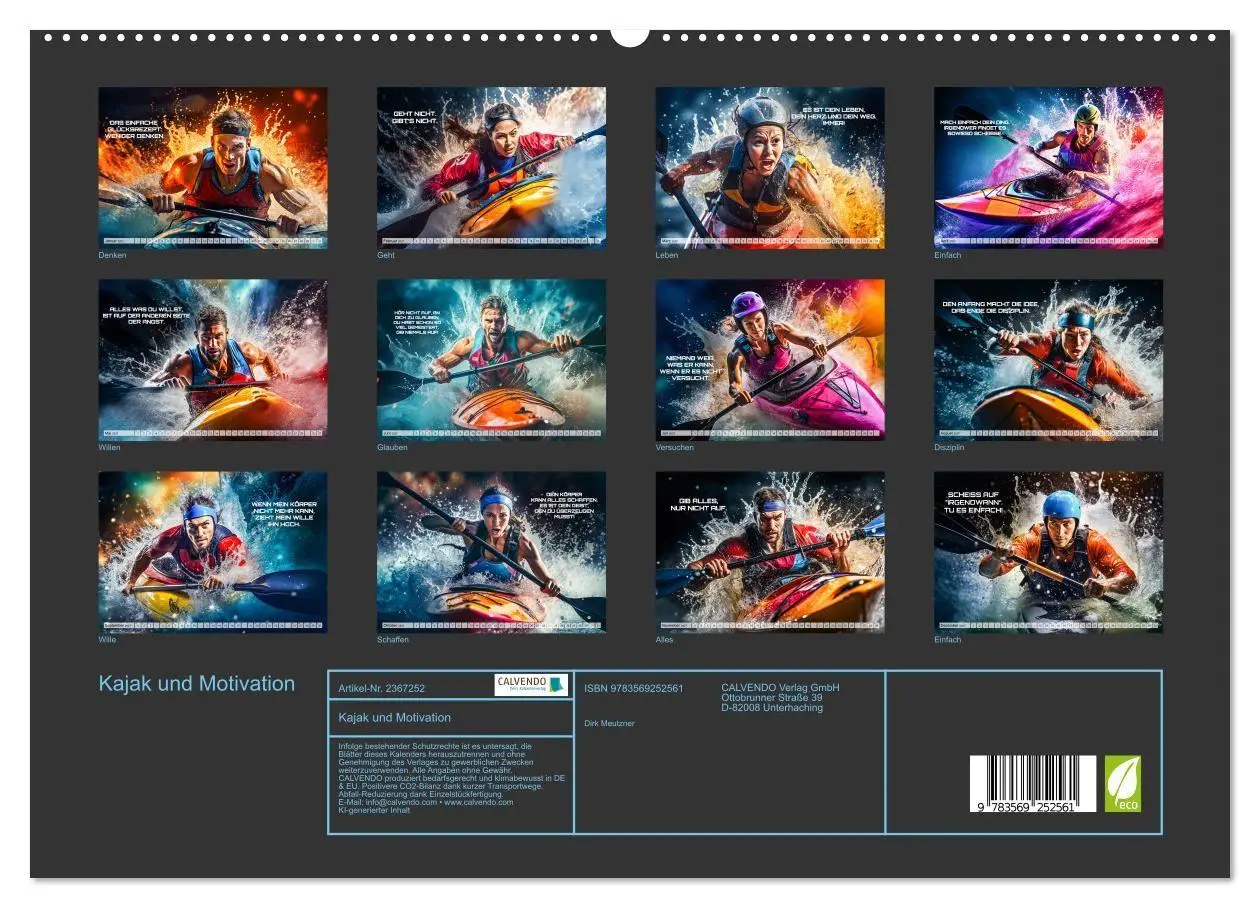 Bild: 9783569252561 | Kajak und Motivation (hochwertiger Premium Wandkalender 2027 DIN A2...