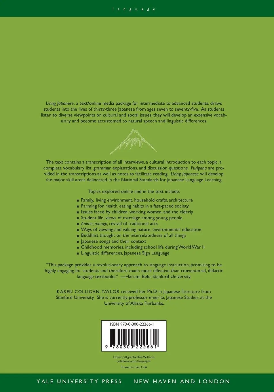 Rückseite: 9780300222661 | Living Japanese | Karen Colligan-Taylor | Taschenbuch | Englisch