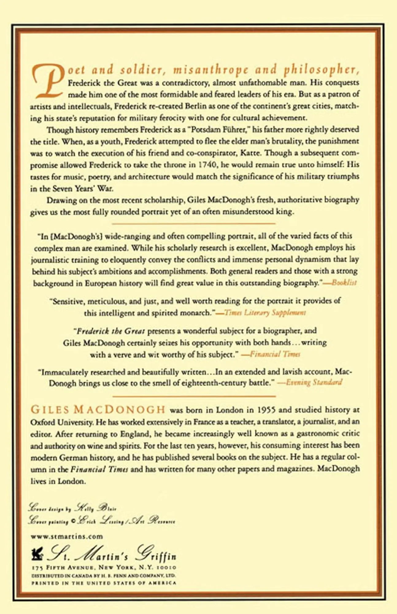 Rückseite: 9780312272661 | Frederick the Great | A Life in Deed and Letters | Giles Macdonogh