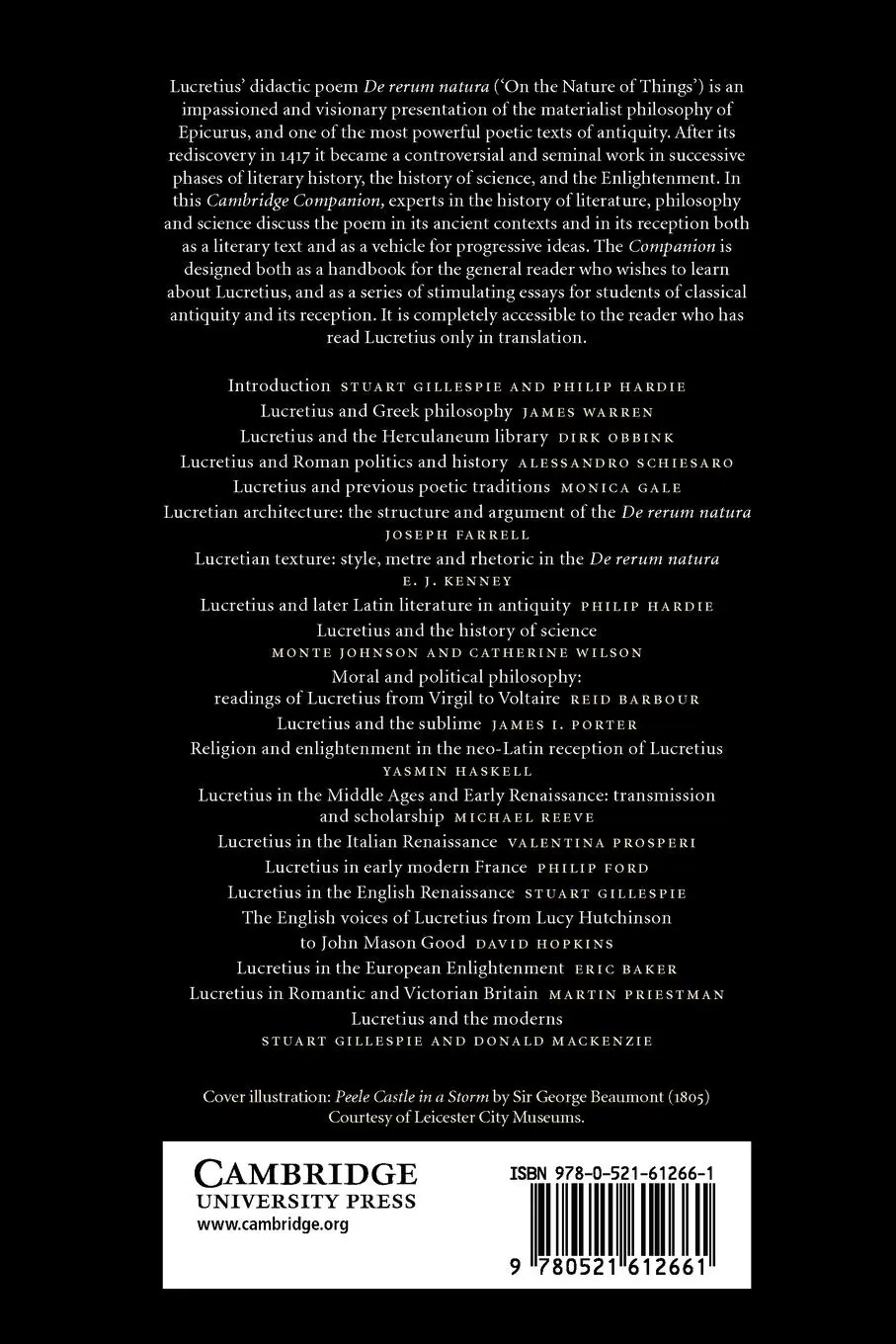 Rückseite: 9780521612661 | The Cambridge Companion to Lucretius | Stuart Gillespie (u. a.) | Buch