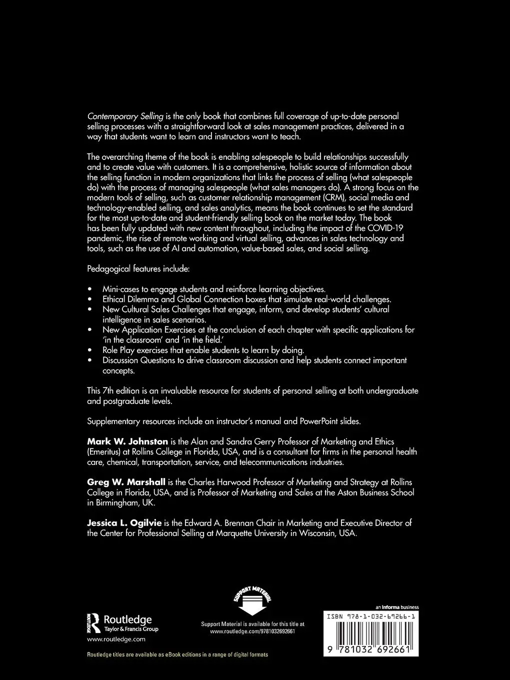 Rückseite: 9781032692661 | Contemporary Selling | Building Relationships, Creating Value | Buch