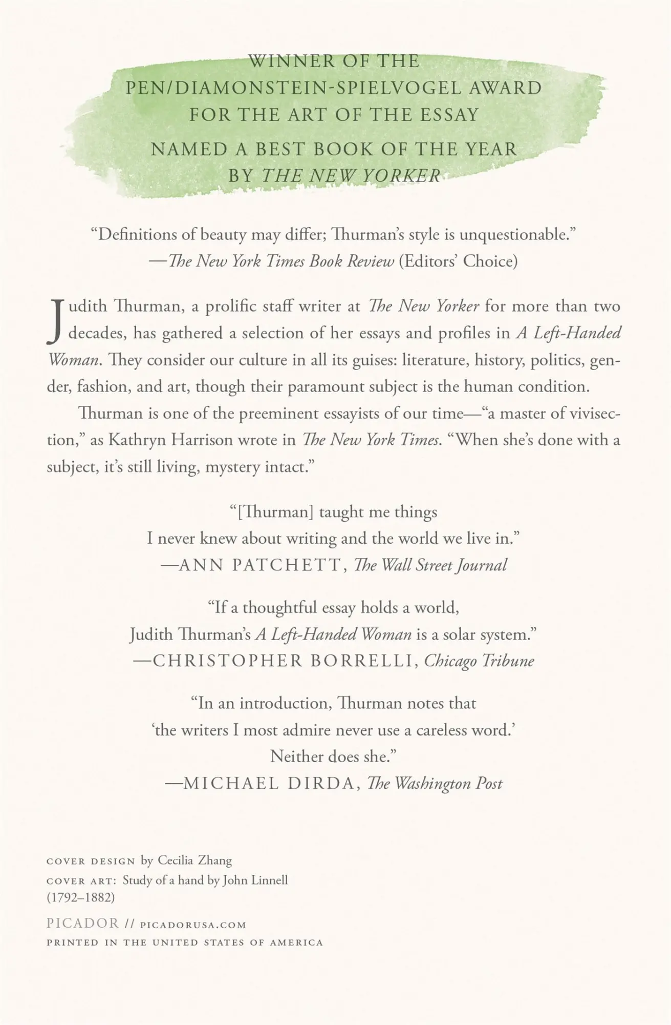 Rückseite: 9781250872661 | A Left-Handed Woman | Essays | Judith Thurman | Taschenbuch | Englisch