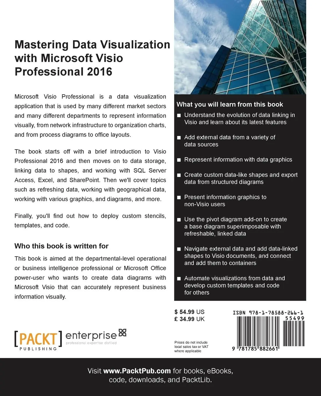 Rückseite: 9781785882661 | Mastering Data Visualization with Microsoft Visio Professional 2016