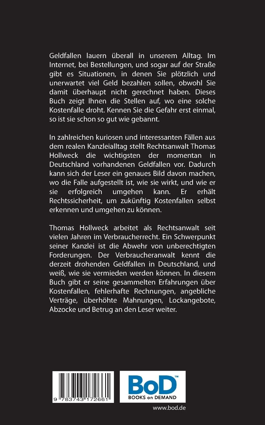 Rückseite: 9783743172661 | Vorsicht Geldfalle! | Abzocke und Betrug in Deutschland | Hollweck