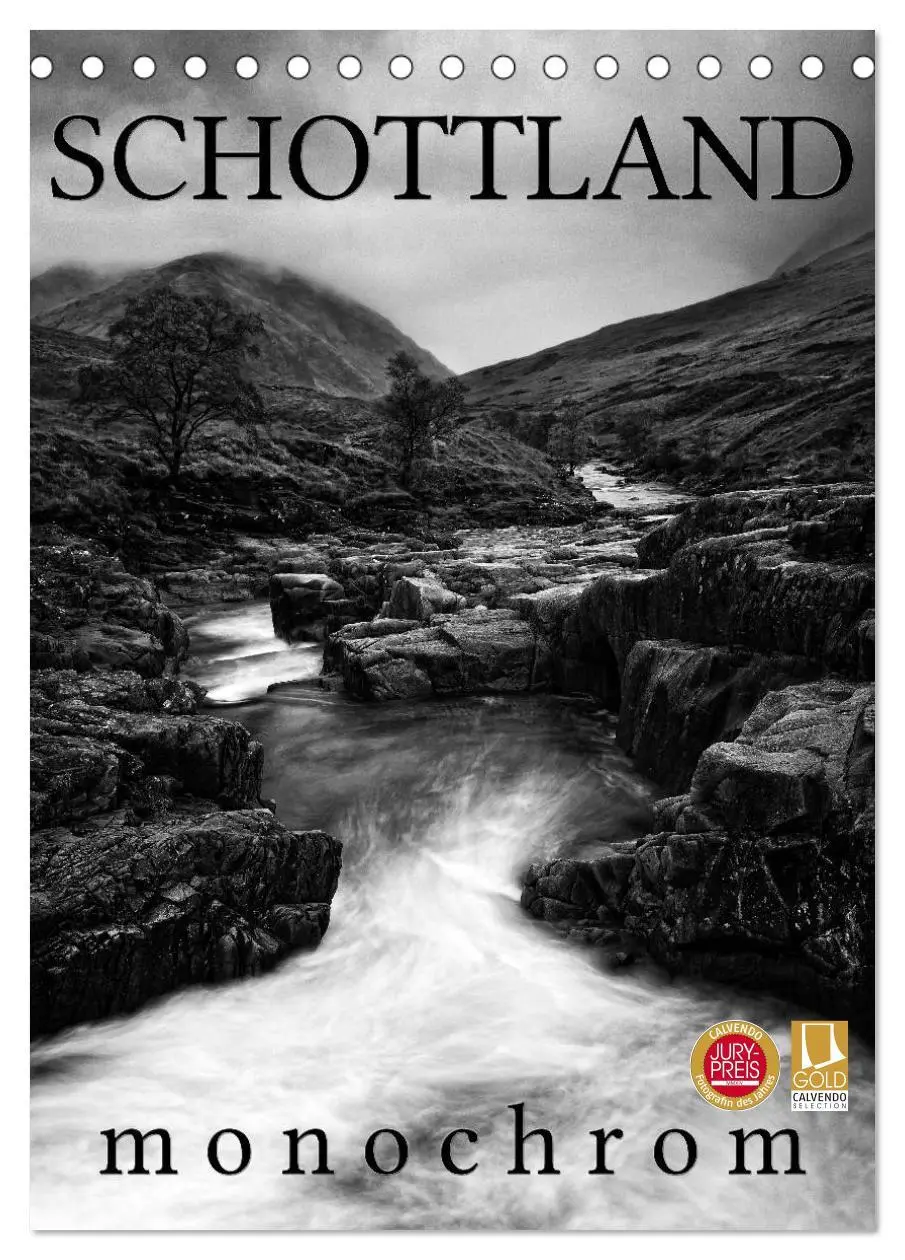 Cover: 9783516452761 | Schottland Monochrom (Tischkalender 2026 DIN A5 hoch), CALVENDO...