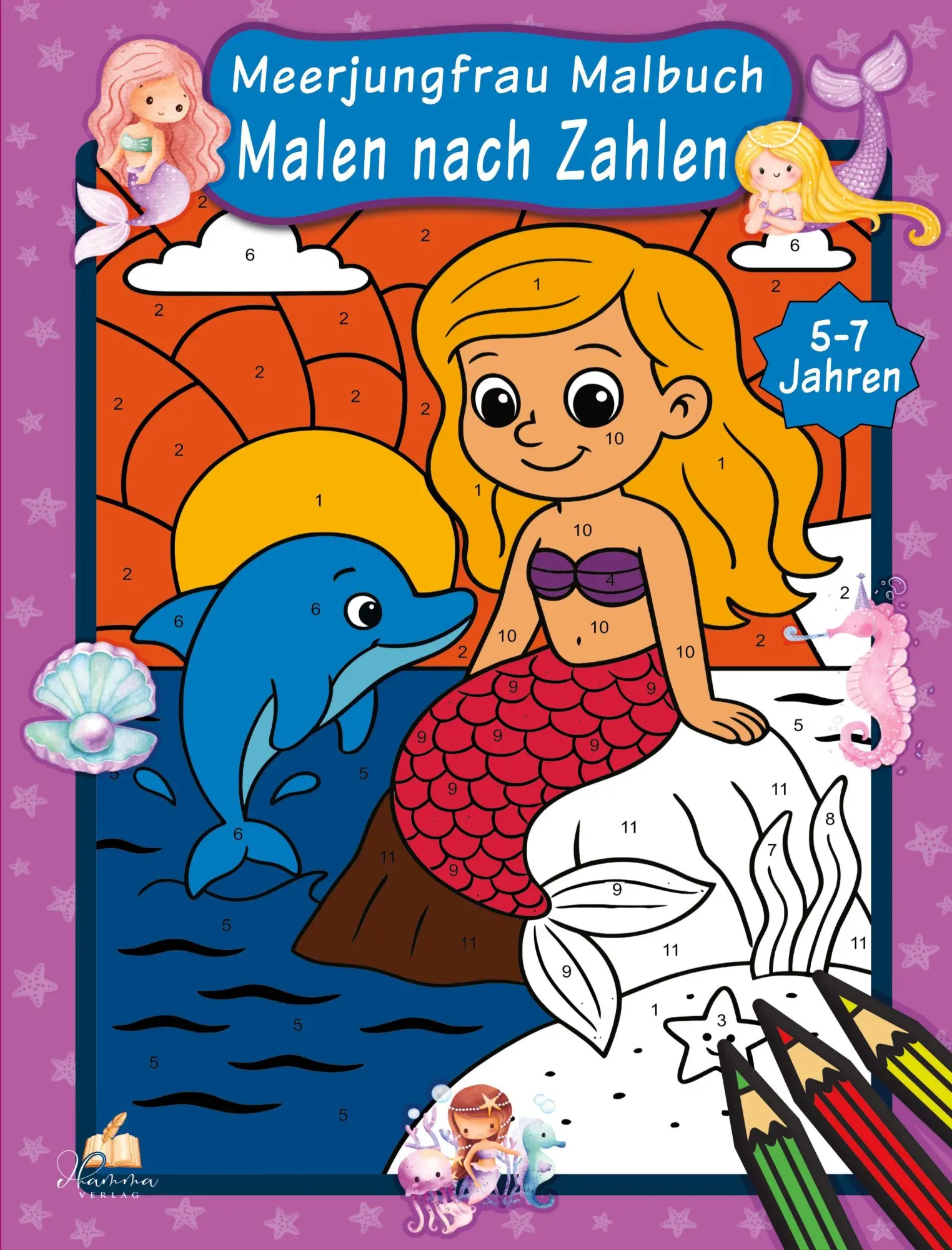 Cover: 9783986572761 | Malen nach Zahlen Meerjungfrau Malbuch für Kinder ab 5-7 Jahren | Buch