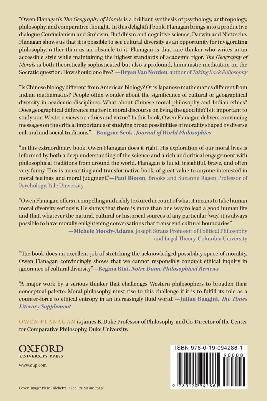 Rückseite: 9780190942861 | The Geography of Morals | Varieties of Moral Possibility | Flanagan