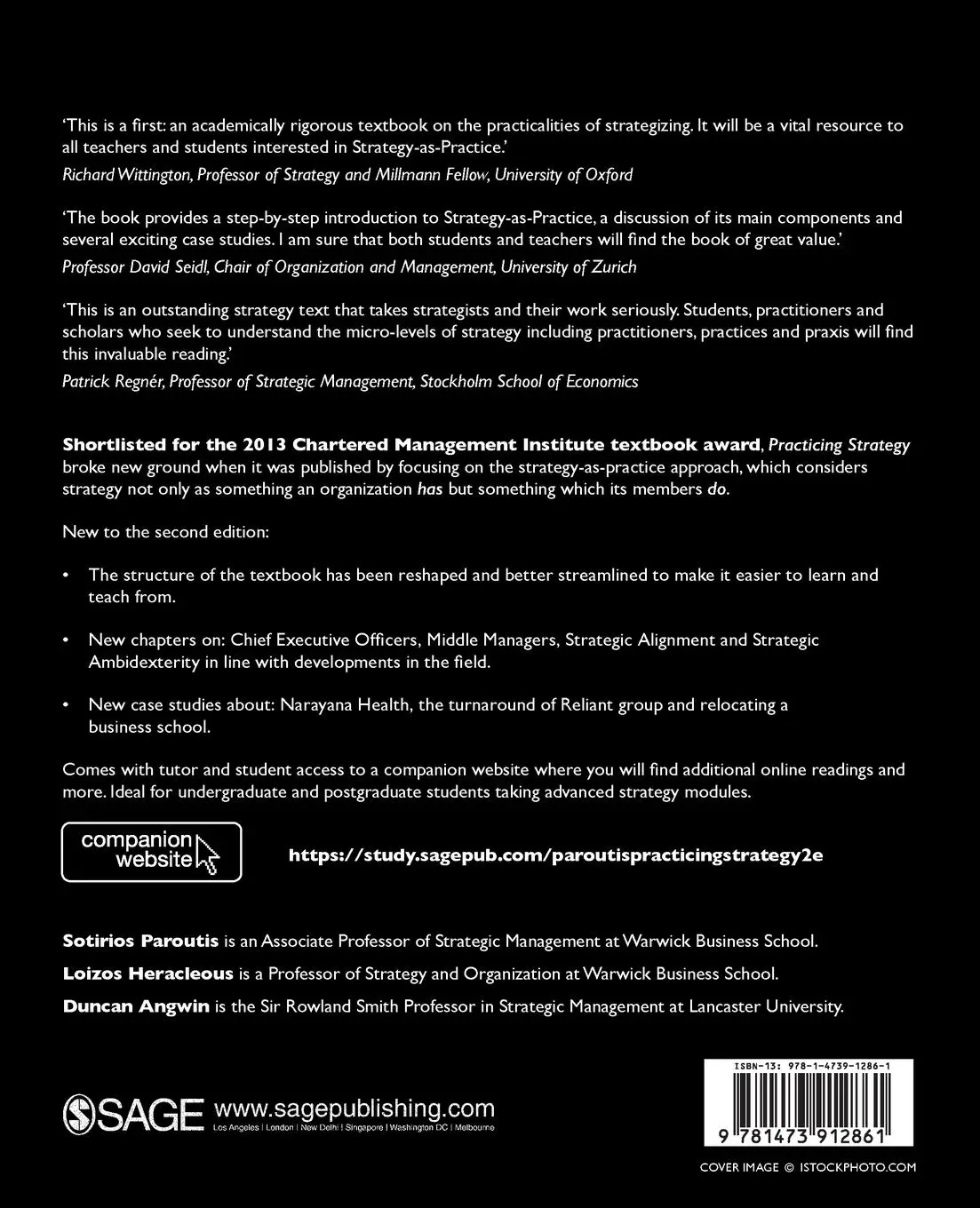 Rückseite: 9781473912861 | Practicing Strategy | Text and cases | Sotirios Paroutis (u. a.)