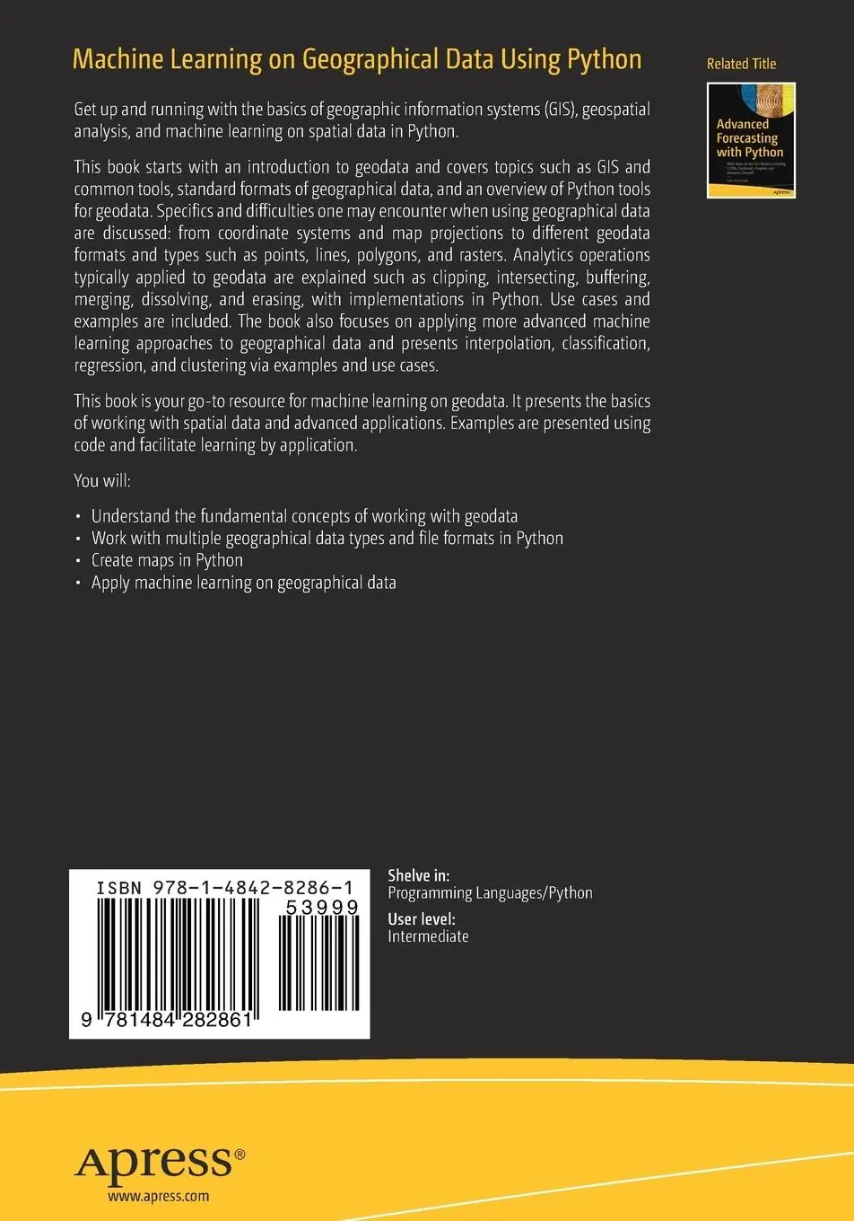 Rückseite: 9781484282861 | Machine Learning on Geographical Data Using Python | Joos Korstanje