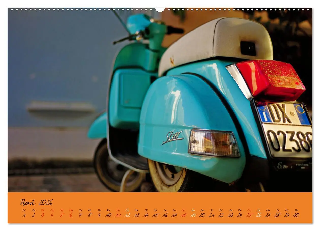 Bild: 9783457592861 | Vespa Liebe (Wandkalender 2026 DIN A2 quer), CALVENDO Monatskalender