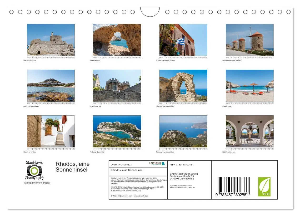 Bild: 9783457802861 | Rhodos, eine Sonneninsel (Wandkalender 2026 DIN A4 quer), CALVENDO...
