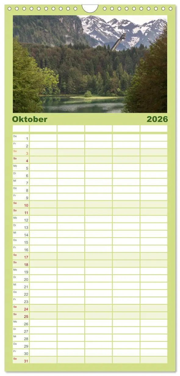 Bild: 9783516512861 | Familienplaner 2026 - Oberstdorf und Umgebung mit 5 Spalten...