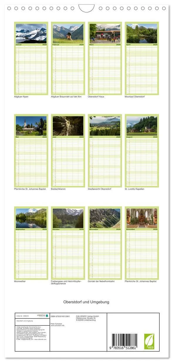 Bild: 9783516512861 | Familienplaner 2026 - Oberstdorf und Umgebung mit 5 Spalten...
