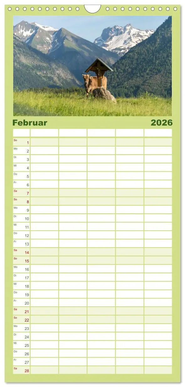 Bild: 9783516512861 | Familienplaner 2026 - Oberstdorf und Umgebung mit 5 Spalten...