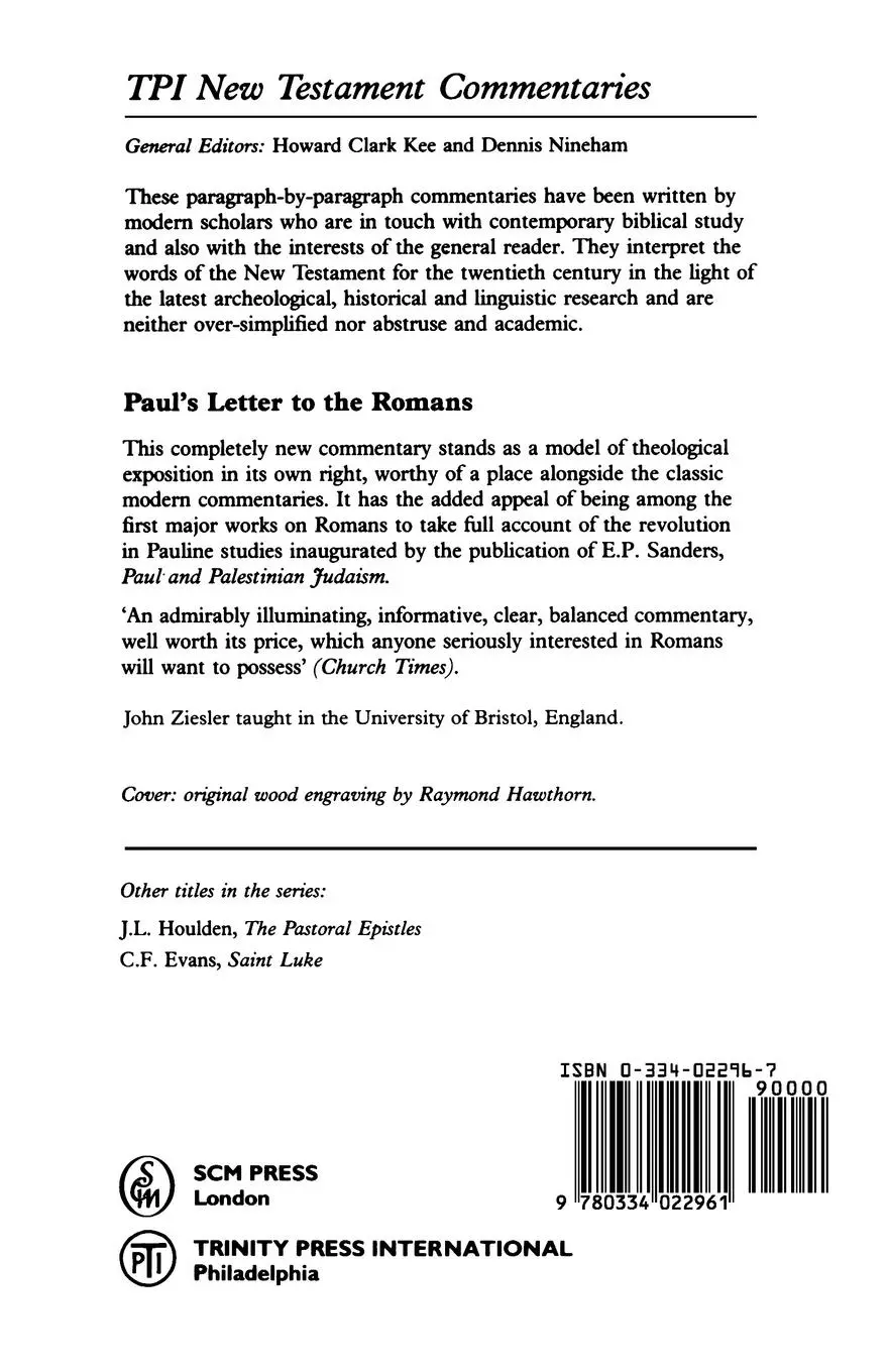 Rückseite: 9780334022961 | Paul's Letter to the Romans | John Ziesler | Taschenbuch | Englisch