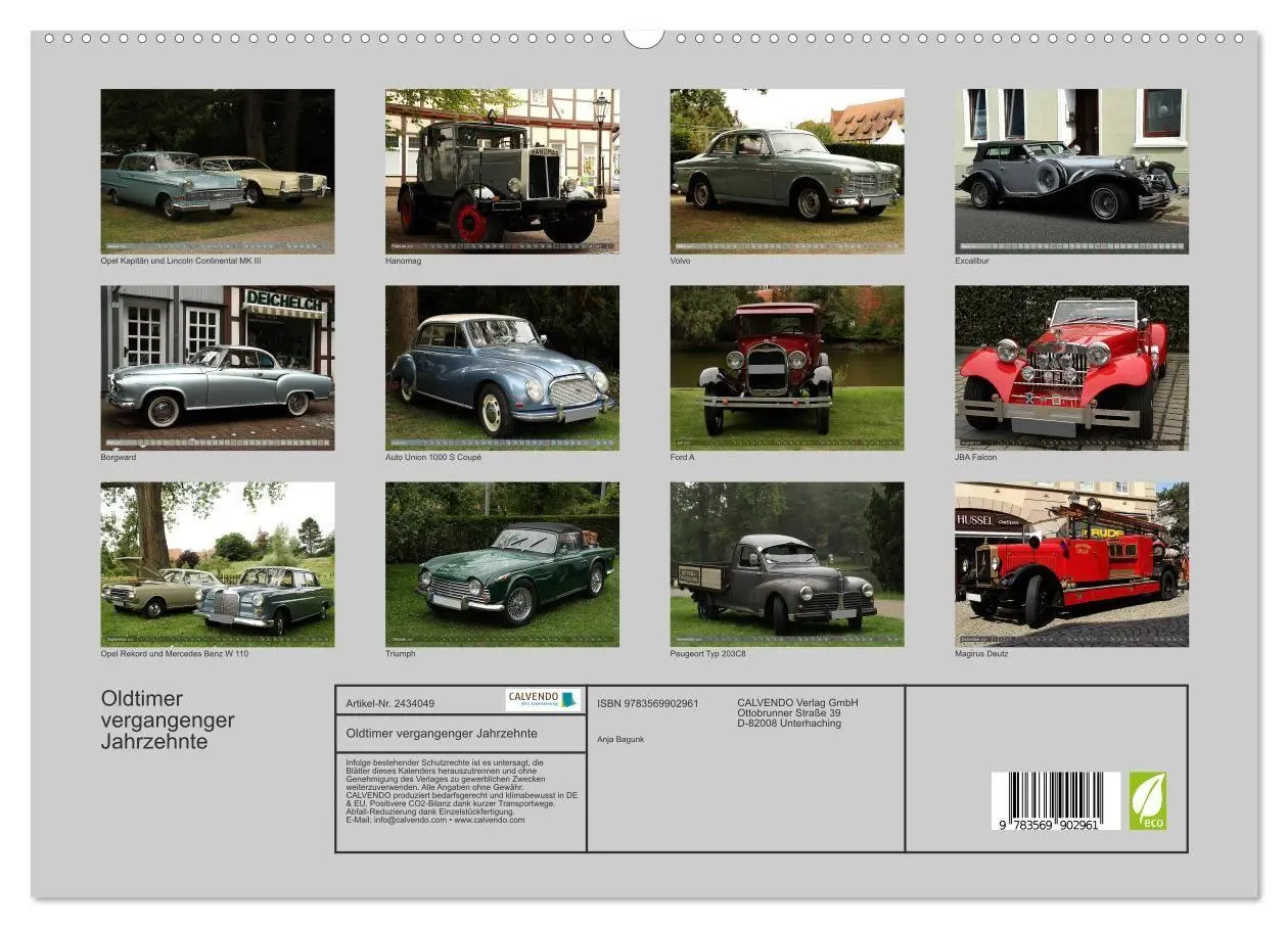 Bild: 9783569902961 | Oldtimer vergangenger Jahrzehnte (hochwertiger Premium Wandkalender...
