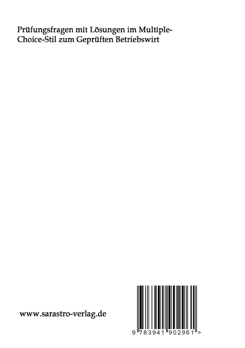 Rückseite: 9783941902961 | 500 Prüfungsfragen zum Geprüften Betriebswirt | Ohne Autor | Buch