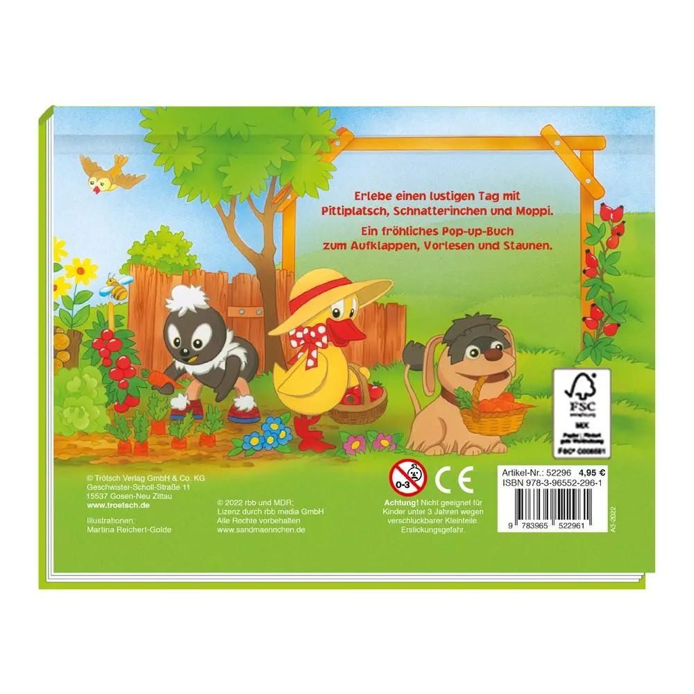 Rückseite: 9783965522961 | Trötsch Unser kleines Sandmännchen Pop-Up-Buch Pittiplatsch | Co.KG
