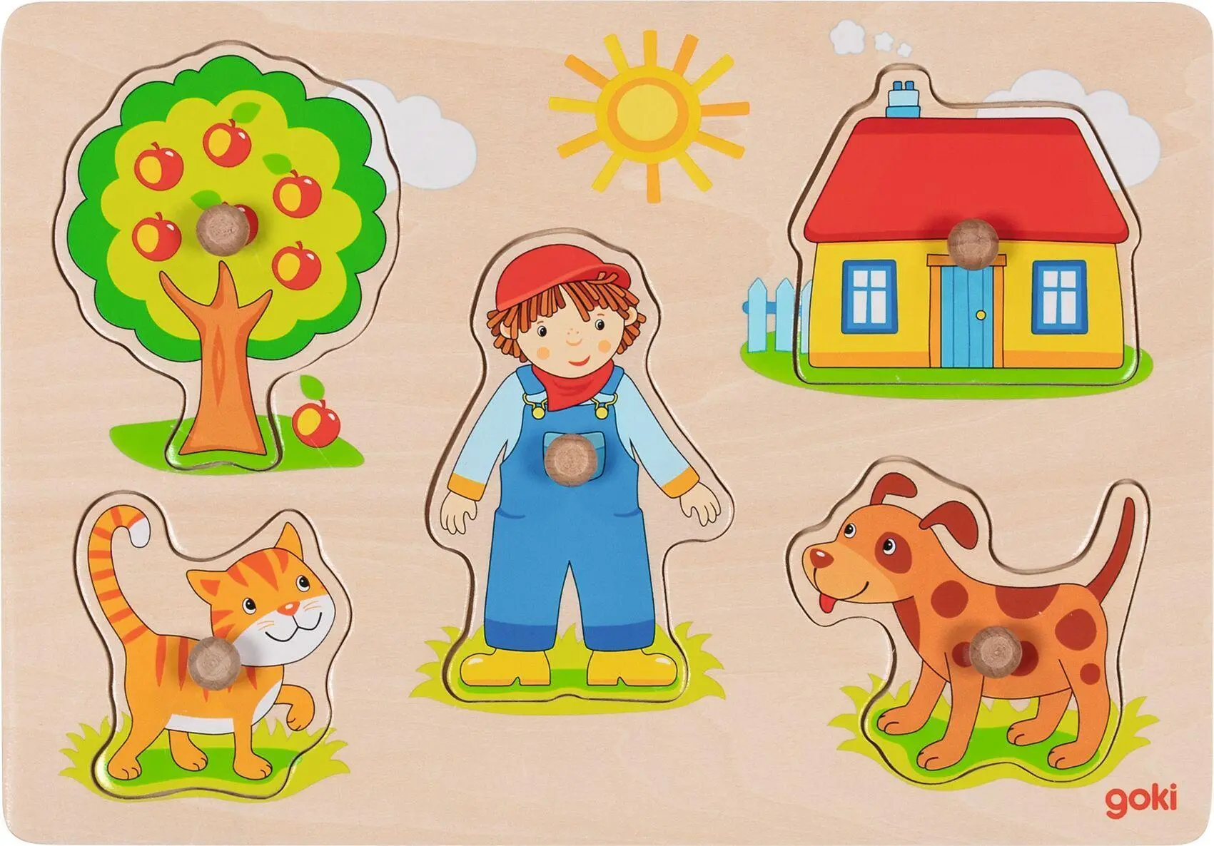 Cover: 4013594573061 | Katze, Hund,... Steckpuzzle | 30 x 21 x 2,4 cm, Holz, 5 Teile, per St