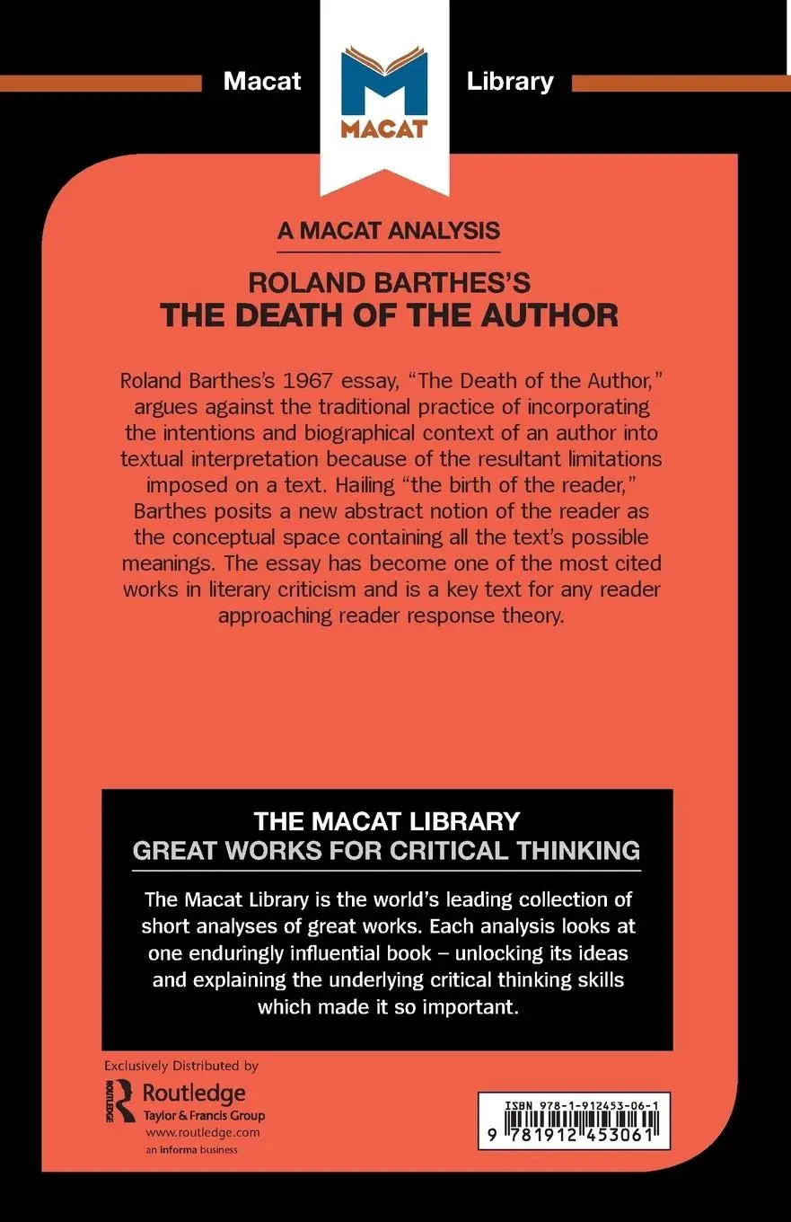 Rückseite: 9781912453061 | An Analysis of Roland Barthes's The Death of the Author | Seymour