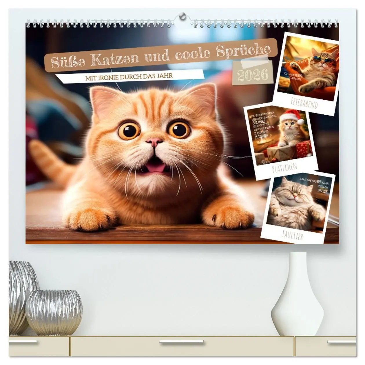 Cover: 9783457463161 | Süße Katzen und coole Sprüche (hochwertiger Premium Wandkalender...