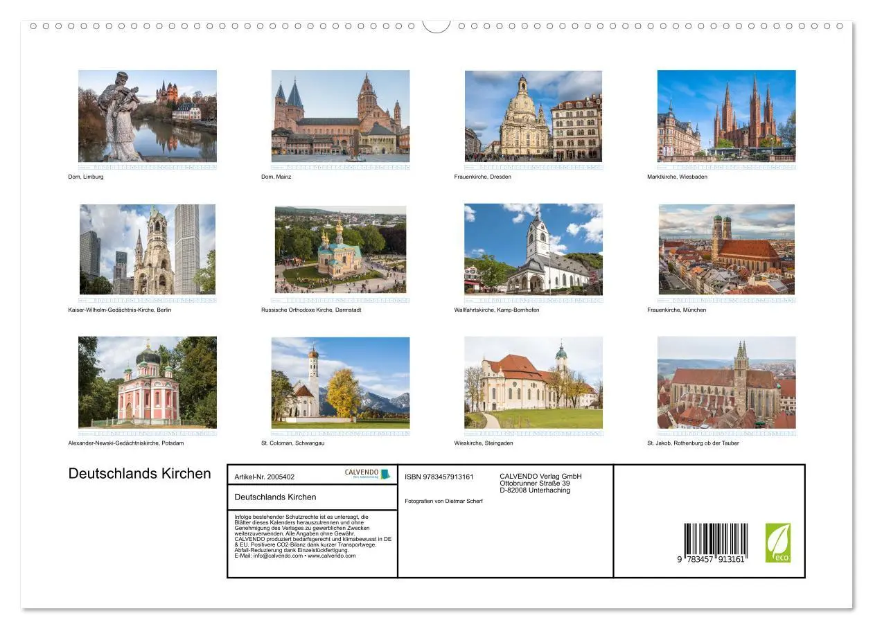 Bild: 9783457913161 | Deutschlands Kirchen (hochwertiger Premium Wandkalender 2026 DIN A2...
