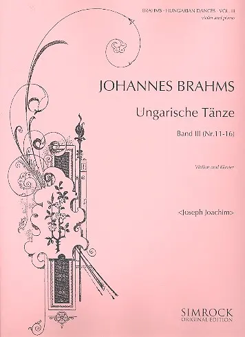 Cover: 9790221103161 | Ungarische Tanze 3 | Johannes Brahms | Buch | EAN 9790221103161