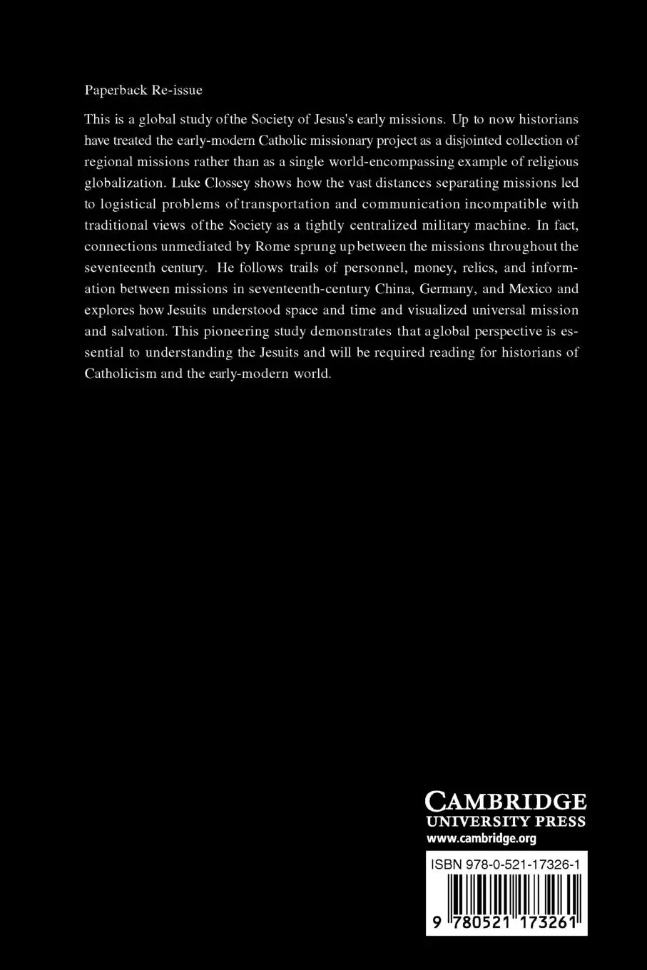 Rückseite: 9780521173261 | Salvation and Globalization in the Early Jesuit Missions | Clossey