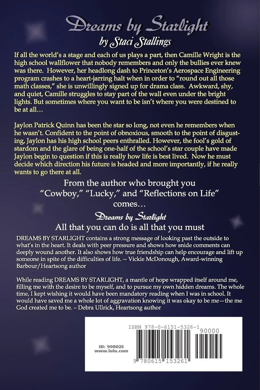 Rückseite: 9780615153261 | Dreams By Starlight | Staci Stallings | Taschenbuch | Englisch | 2007