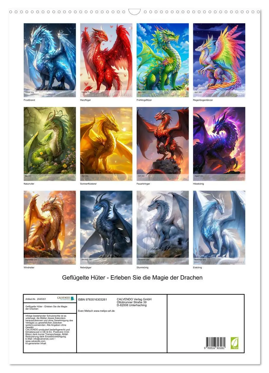 Bild: 9783516303261 | Geflügelte Hüter - Erleben Sie die Magie der Drachen (Wandkalender...