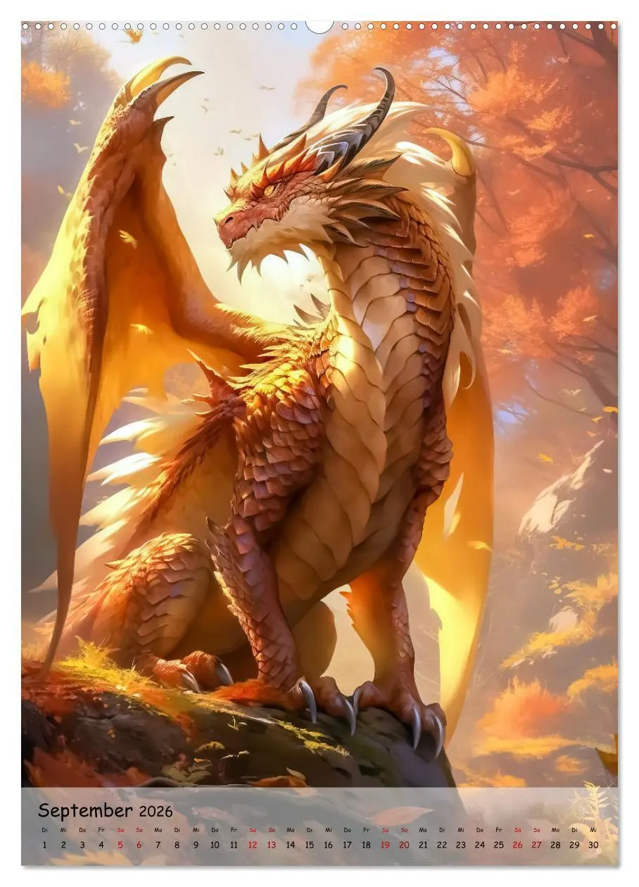 Bild: 9783516303261 | Geflügelte Hüter - Erleben Sie die Magie der Drachen (Wandkalender...