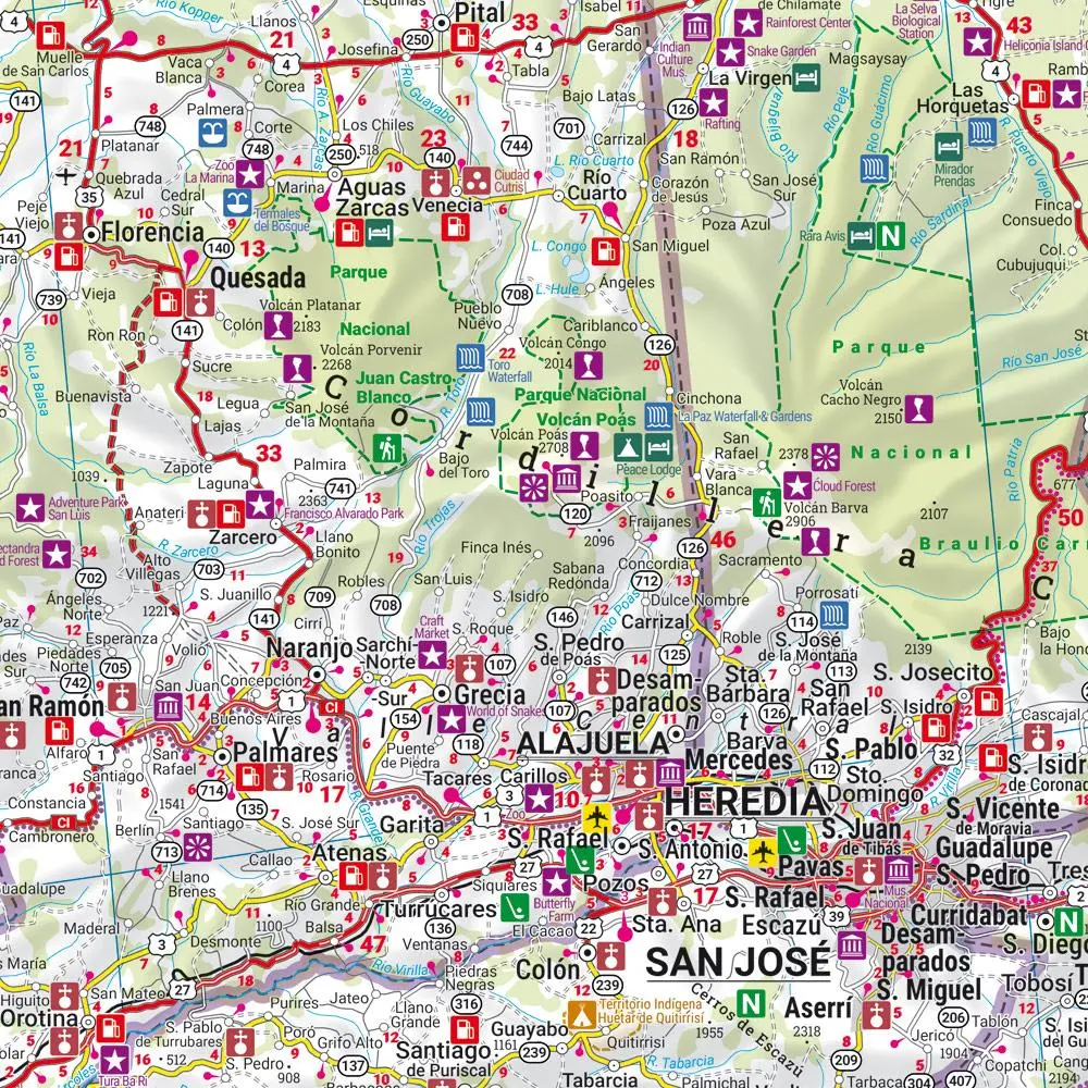 Bild: 9783707923261 | Costa Rica, Straßenkarte, 1:400.000, freytag &amp; berndt | Berndt | 2024