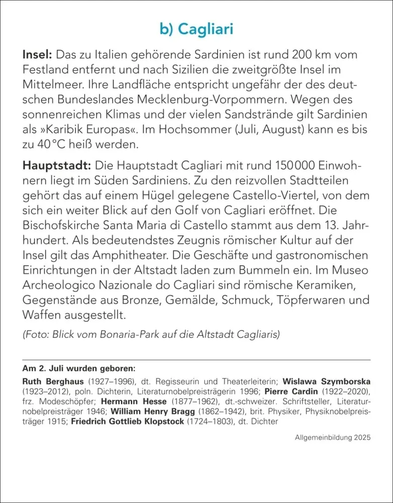 Bild: 9783840033261 | Allgemeinbildung Tagesabreißkalender 2025 - Das tägliche Wissens-Quiz