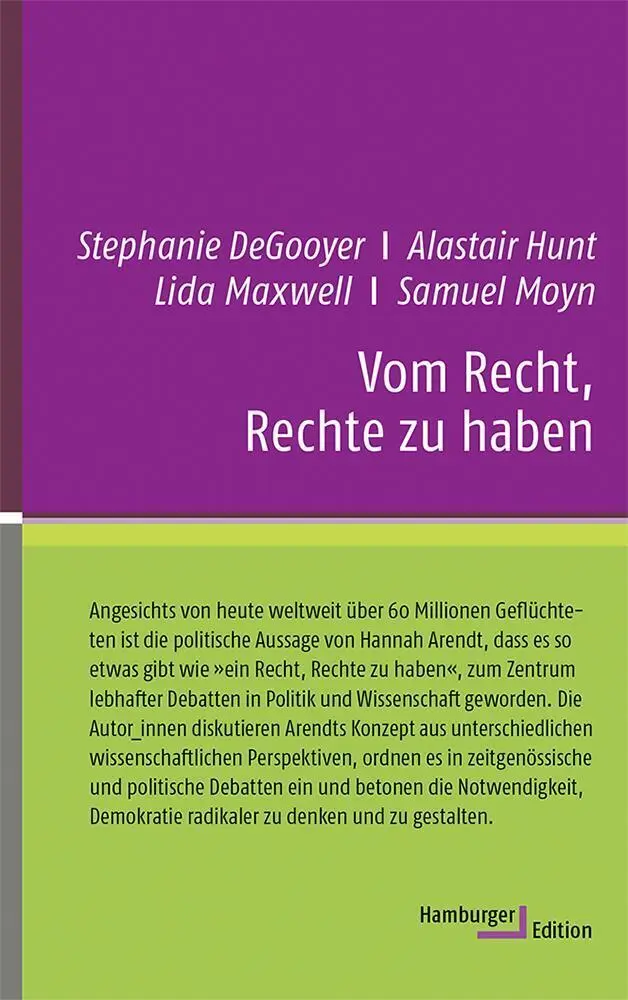 Cover: 9783868543261 | Vom Recht, Rechte zu haben | Stephanie/Maxwell, Lida DeGooyer | Buch