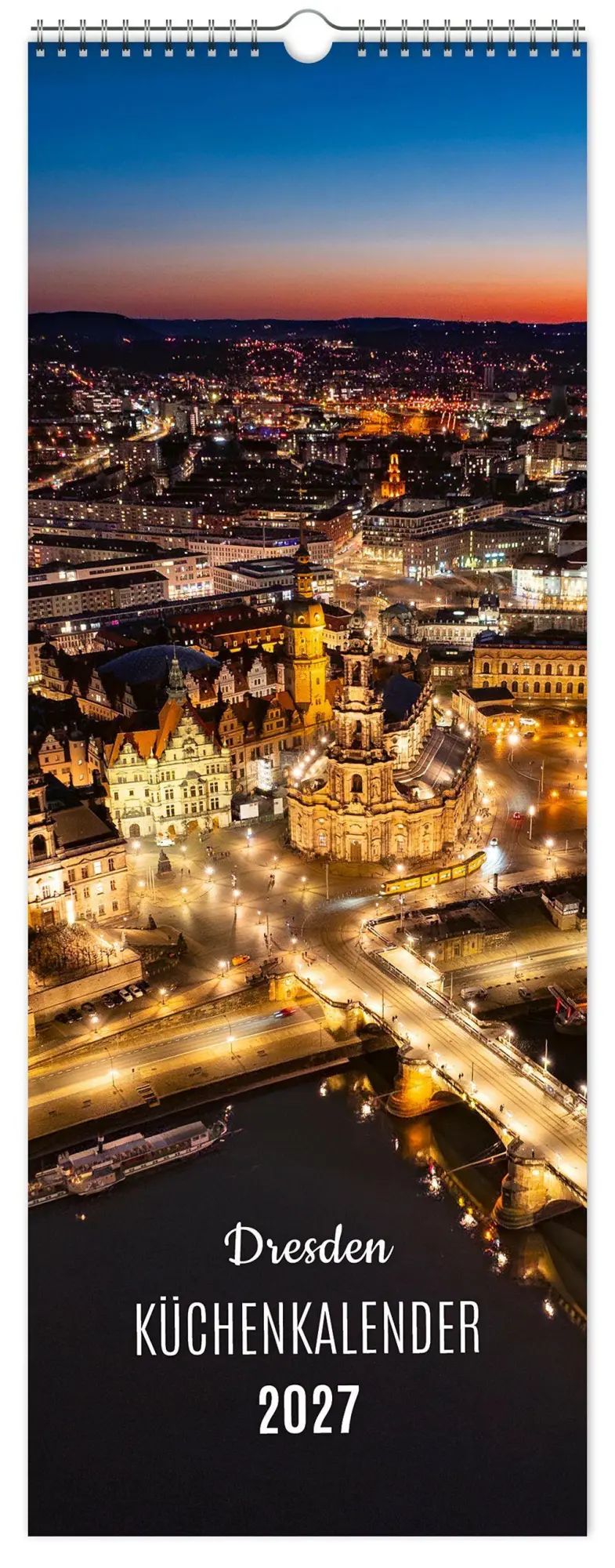 Cover: 9783912303261 | Küchenkalender Dresden 2027 | 15 x 40 cm weißes Kalendarium | Kalender