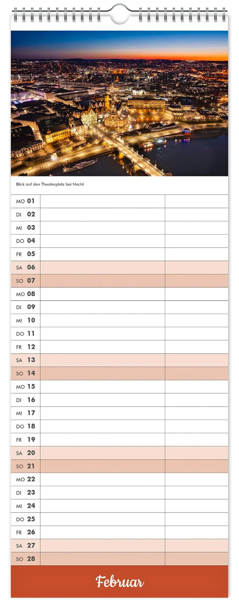 Bild: 9783912303261 | Küchenkalender Dresden 2027 | 15 x 40 cm weißes Kalendarium | Kalender