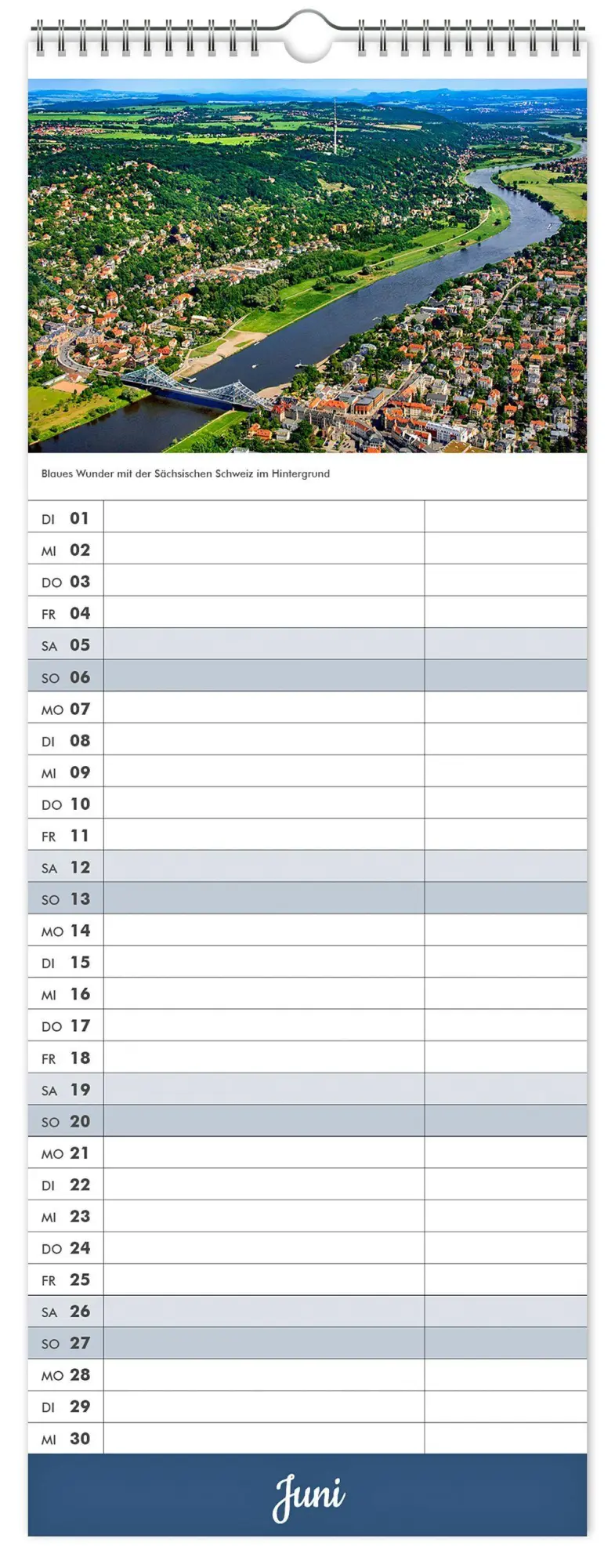 Bild: 9783912303261 | Küchenkalender Dresden 2027 | 15 x 40 cm weißes Kalendarium | Kalender